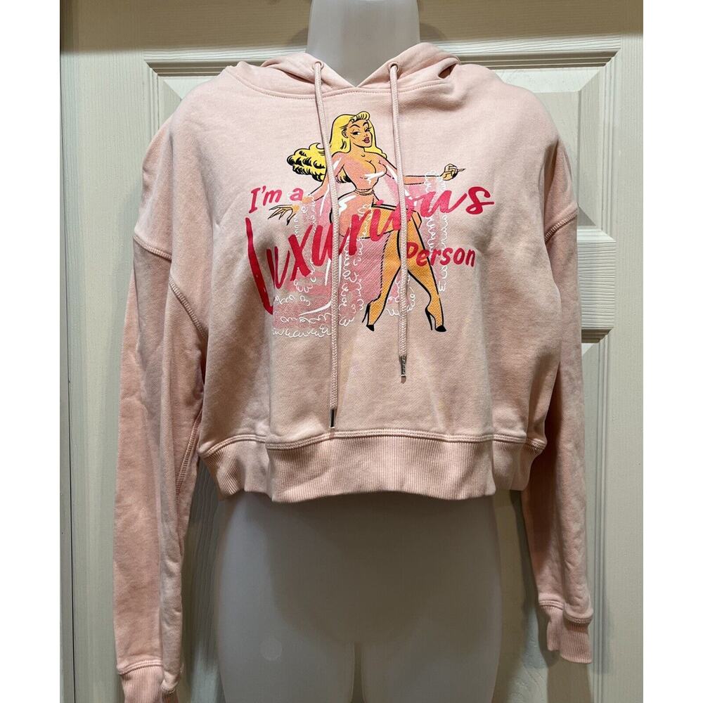 Women’s Crooked Pink Hoodie Size Small